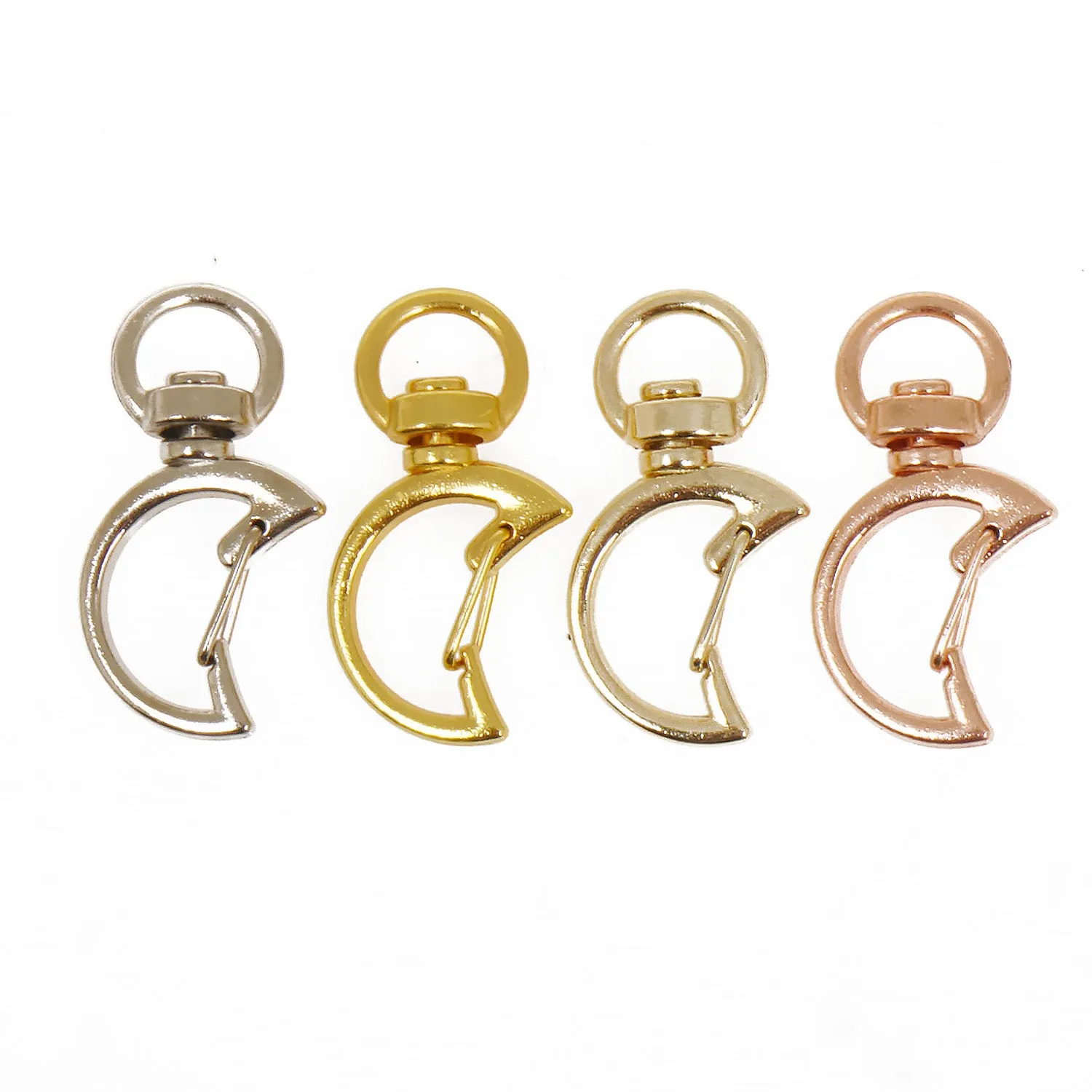 10PCS Alloy Keychain, Moon Clasp Key Chain, Moon Key Rings, Moon Lobster Swivel Clasp, Snap hook, Multiple colors 103664