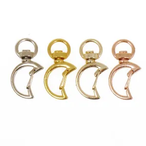 10PCS Alloy Keychain, Moon Clasp Key Chain, Moon Key Rings, Moon Lobster Swivel Clasp, Snap hook, Multiple colors 103664