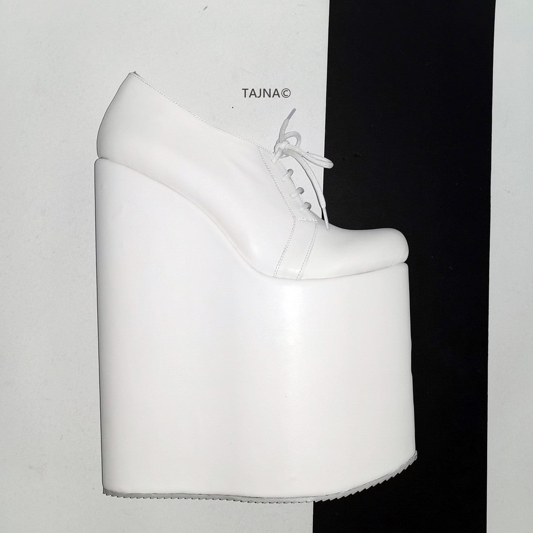 30 cm High Heel Wedge Shoes White