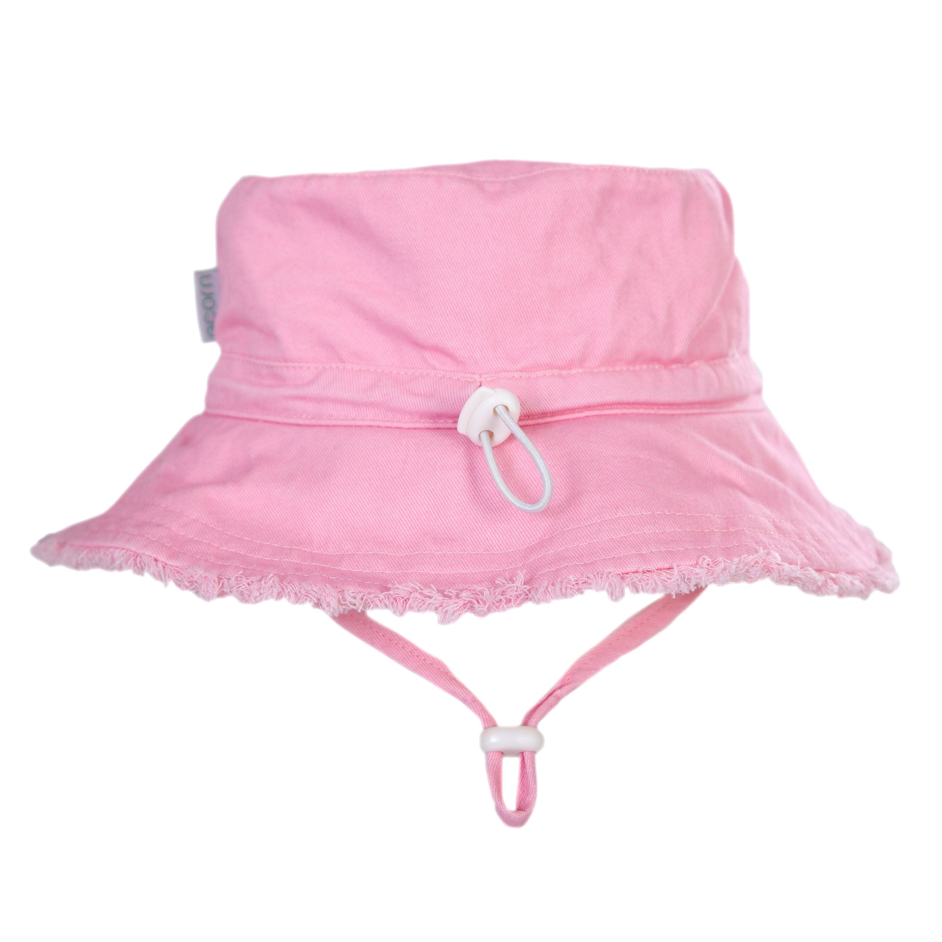 Acorn Kids Frayed Bucket Hat - STRAWBERRY