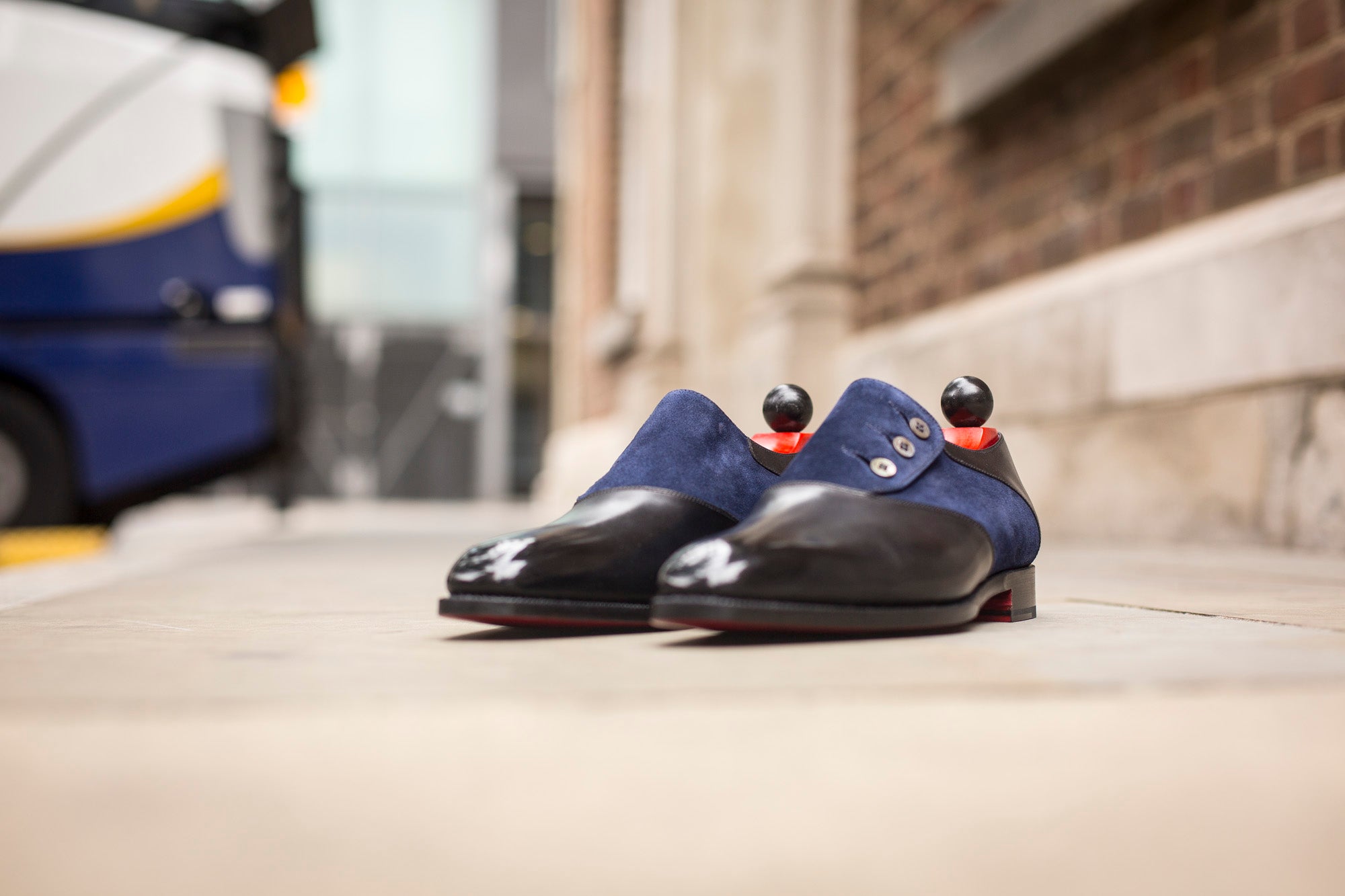 Aurora - MTO - Black Calf / Navy Suede - LPB Last - Single Leather Sole