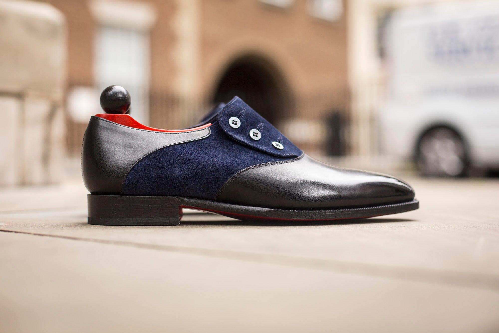 Aurora - MTO - Black Calf / Navy Suede - LPB Last - Single Leather Sole