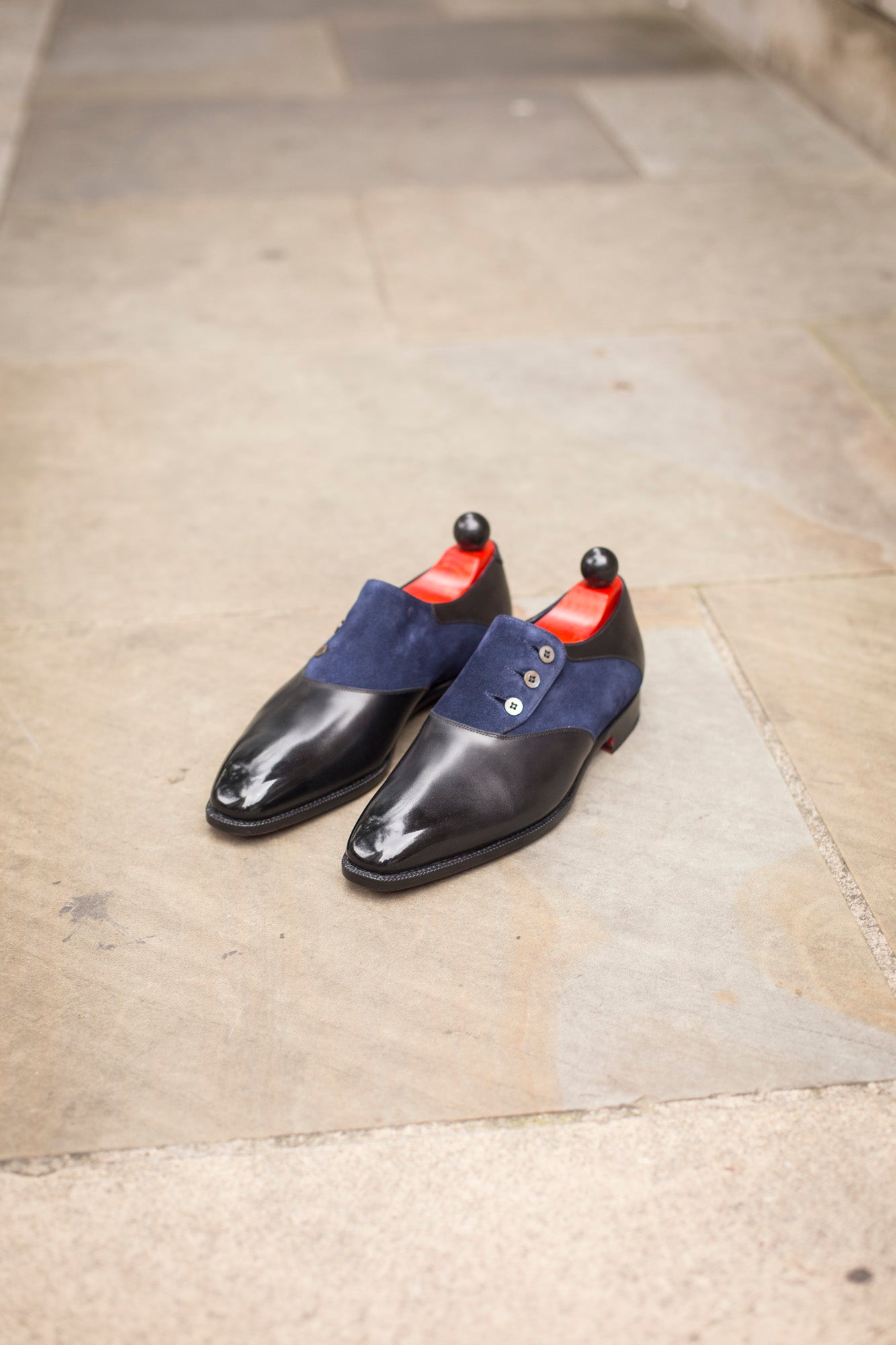 Aurora - MTO - Black Calf / Navy Suede - LPB Last - Single Leather Sole