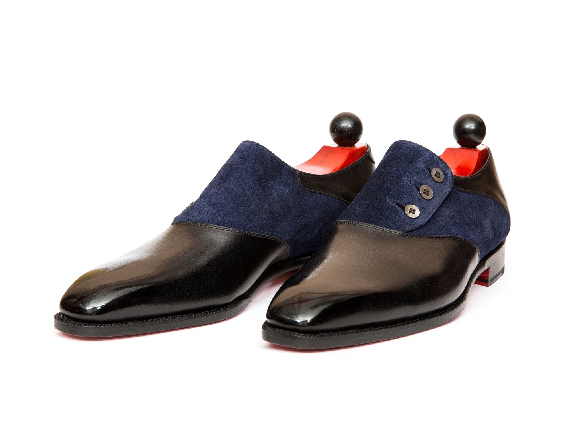 Aurora - MTO - Black Calf / Navy Suede - LPB Last - Single Leather Sole