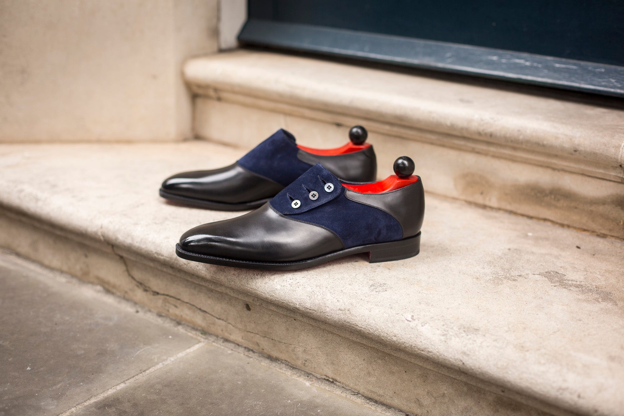 Aurora - MTO - Black Calf / Navy Suede - LPB Last - Single Leather Sole