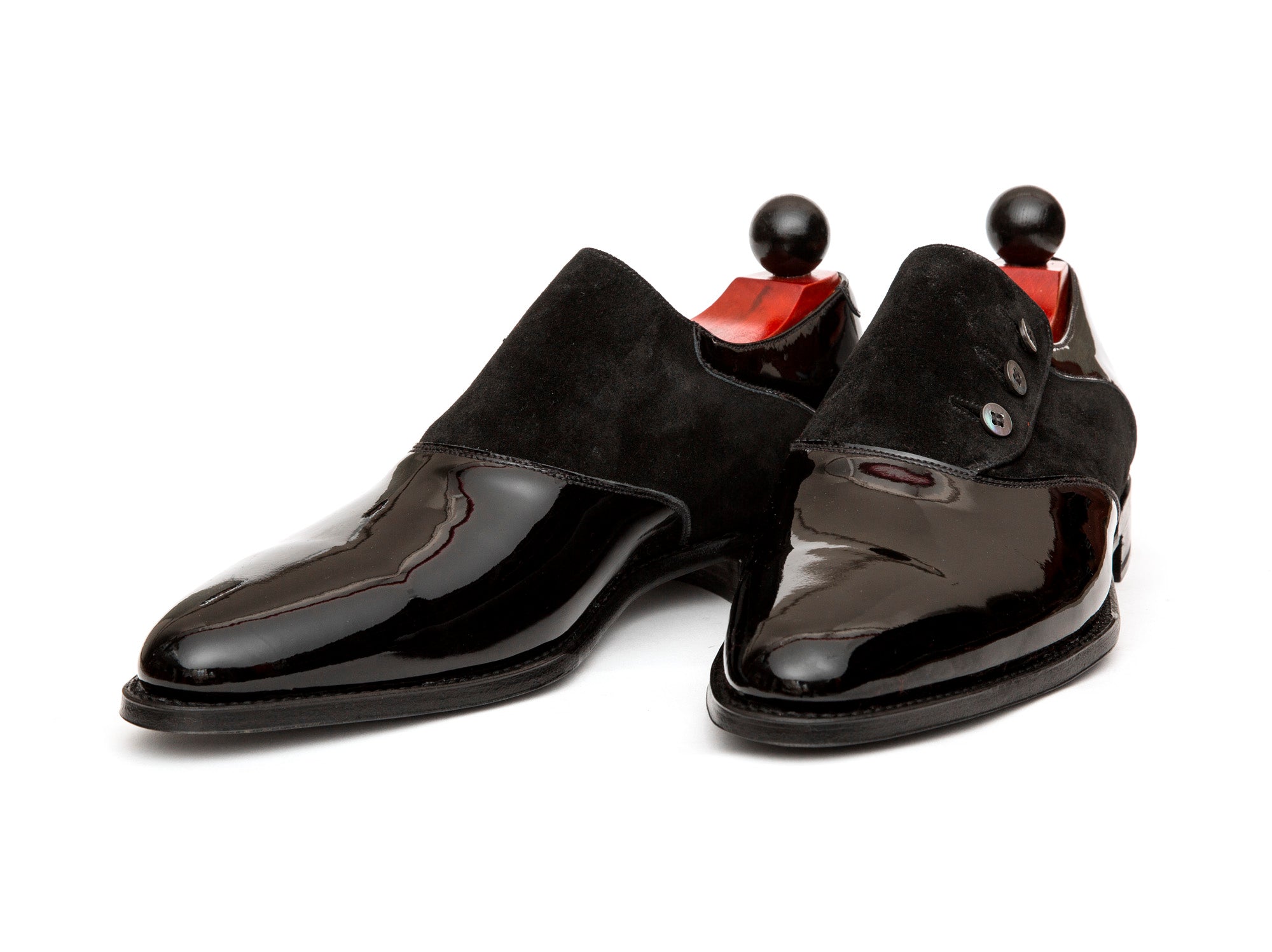 Aurora - MTO - Black Patent Leather / Black Suede - JKF Last - Single Leather Sole