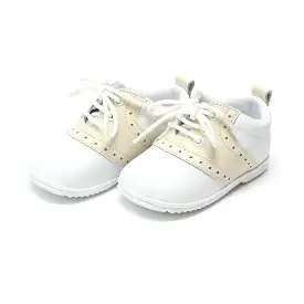 Austin Beige Leather Saddle Oxford Shoe (Baby)