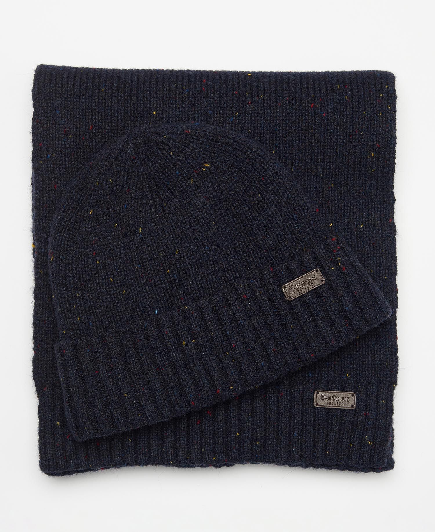 Barbour Mens 'Carlton Fleck' Beanie & Scarf Gift Set