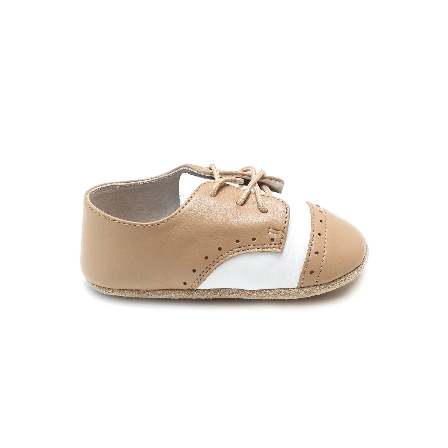 Bentley Leather Saddle Crib Shoe (Infant)