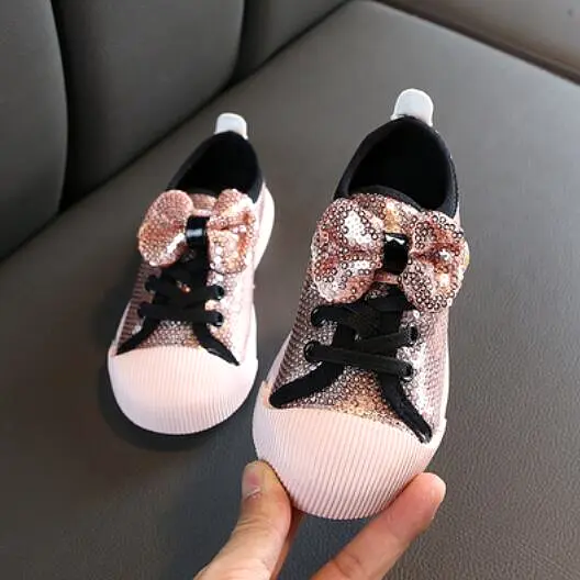 Bow Sequin Girls Shoes