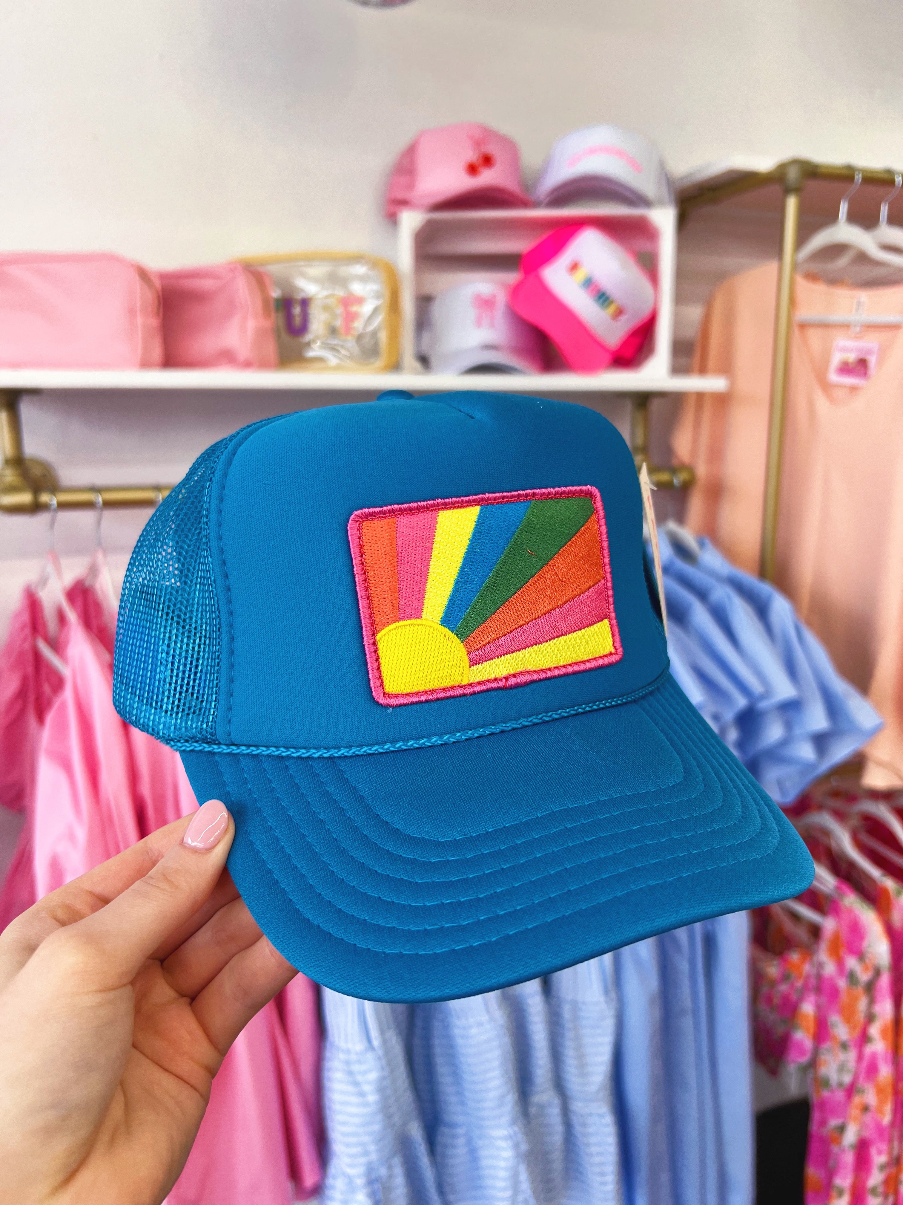 Bursting Sunshine Trucker Hat - Blue