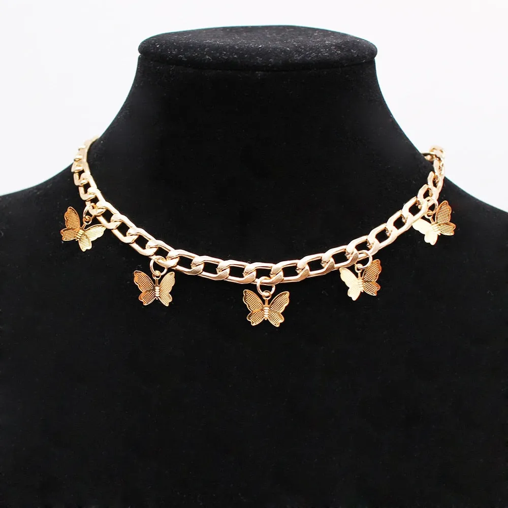 Butterfly Neck Pendants Women's Choker