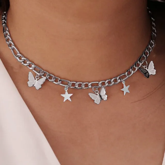 Butterfly Neck Pendants Women's Choker