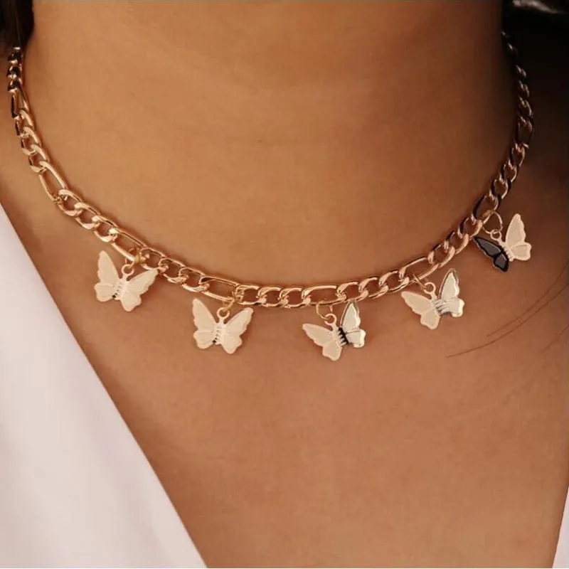 Butterfly Neck Pendants Women's Choker