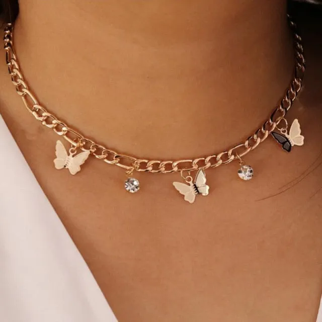 Butterfly Neck Pendants Women's Choker