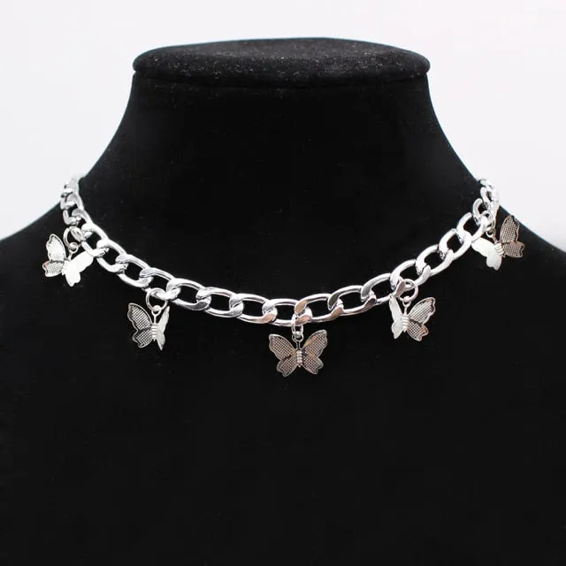 Butterfly Neck Pendants Women's Choker