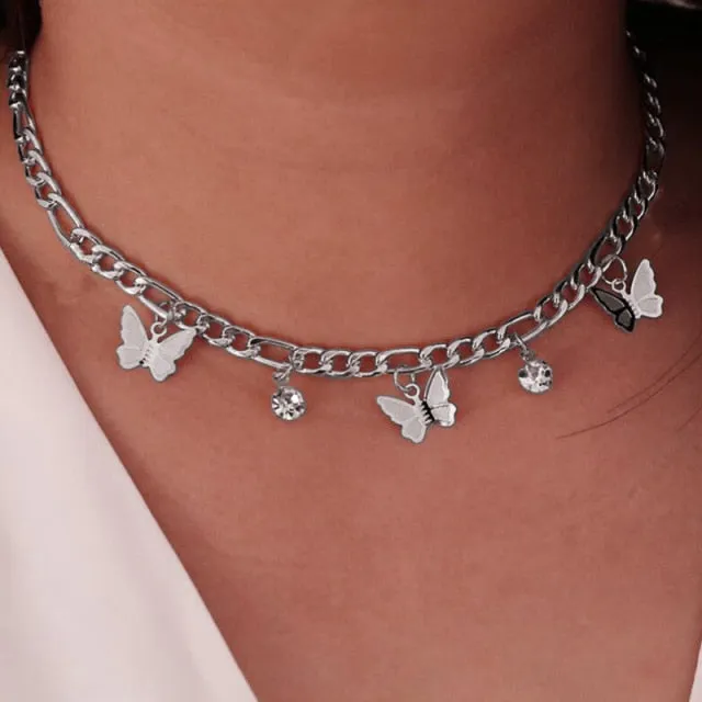 Butterfly Neck Pendants Women's Choker