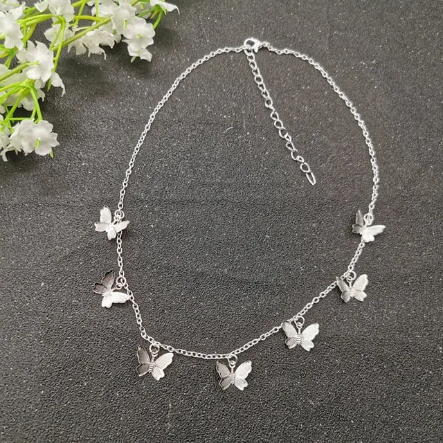 Butterfly Neck Pendants Women's Choker