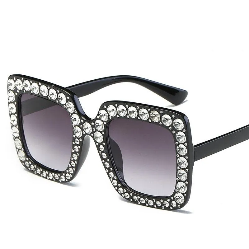 Diamond Square Plastic Mirror Lens UV400 Gradient Sunglasses for Women