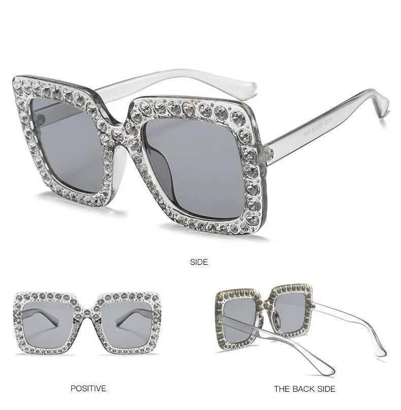 Diamond Square Plastic Mirror Lens UV400 Gradient Sunglasses for Women