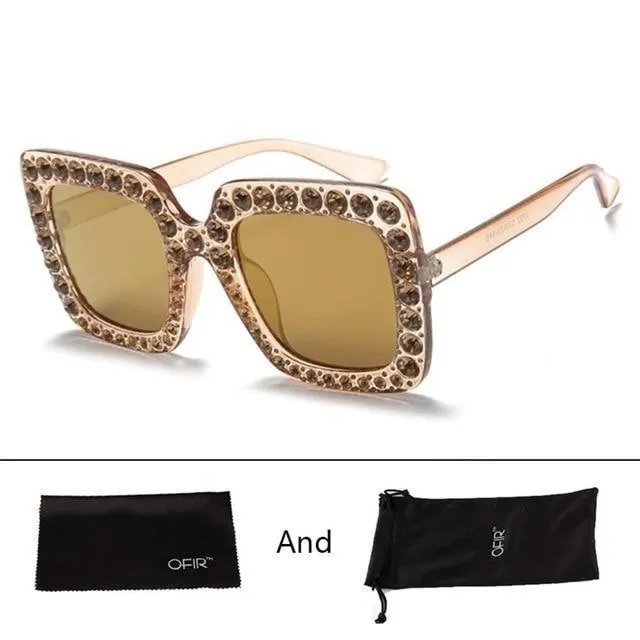 Diamond Square Plastic Mirror Lens UV400 Gradient Sunglasses for Women