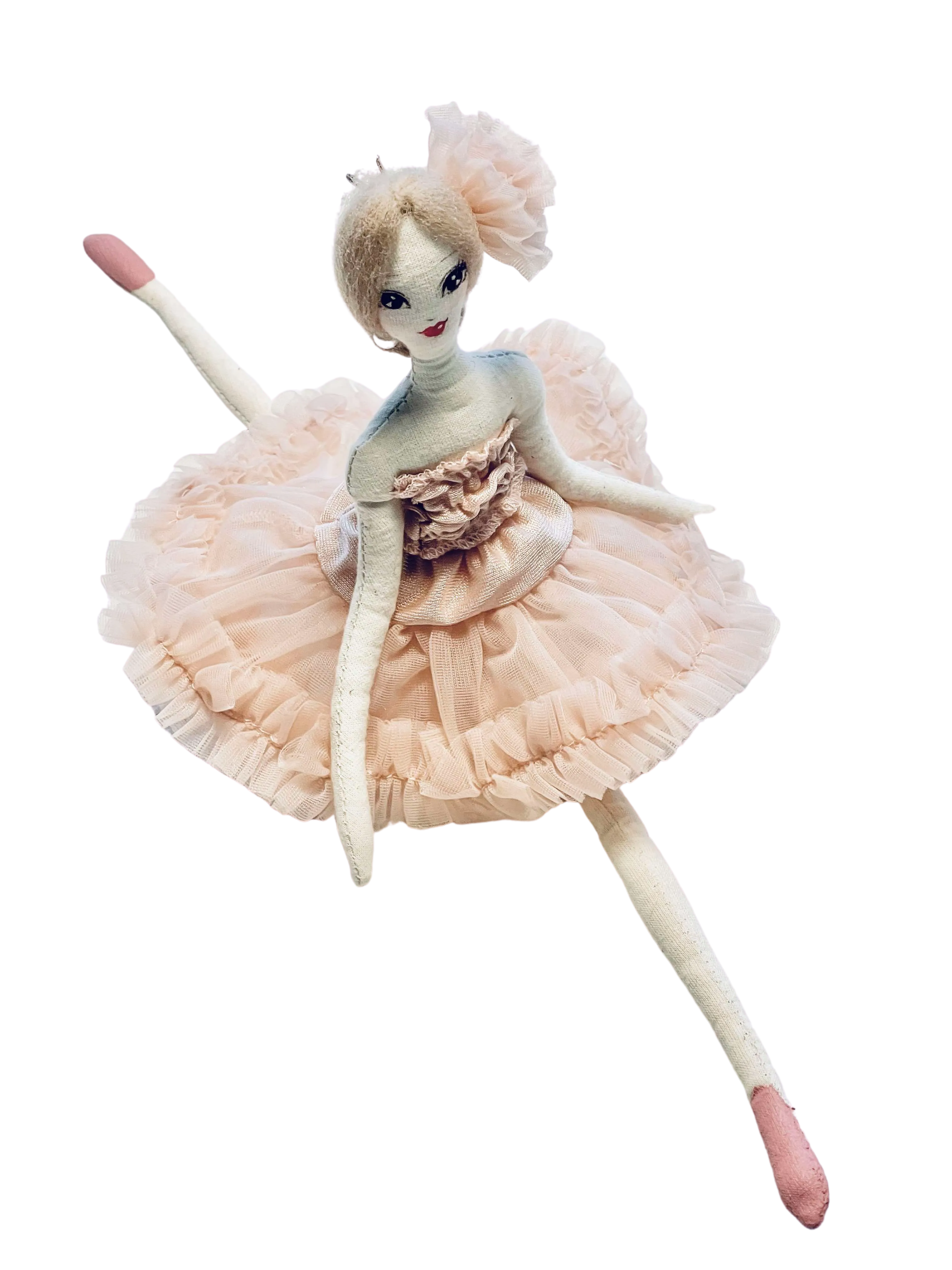 DOLLY FASHION BALLERINA RAG DOLL LOW HAIR KNOT BALLET PINK