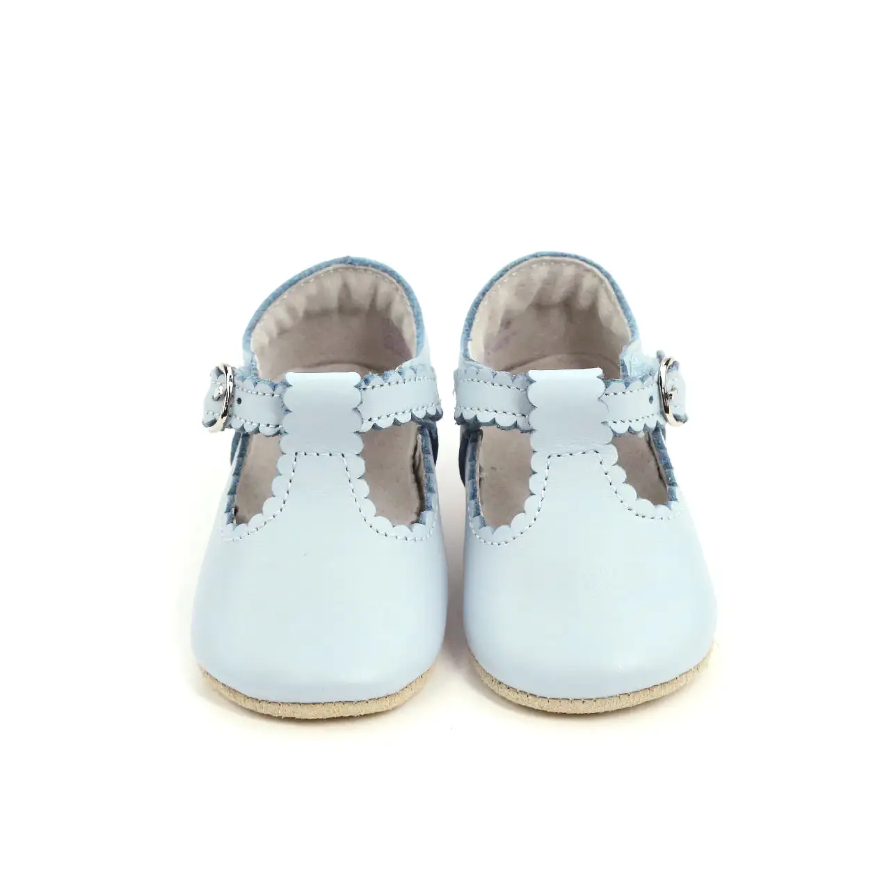 Elodie Girls Scalloped T-Strap Mary Jane Crib Shoe (Infant)