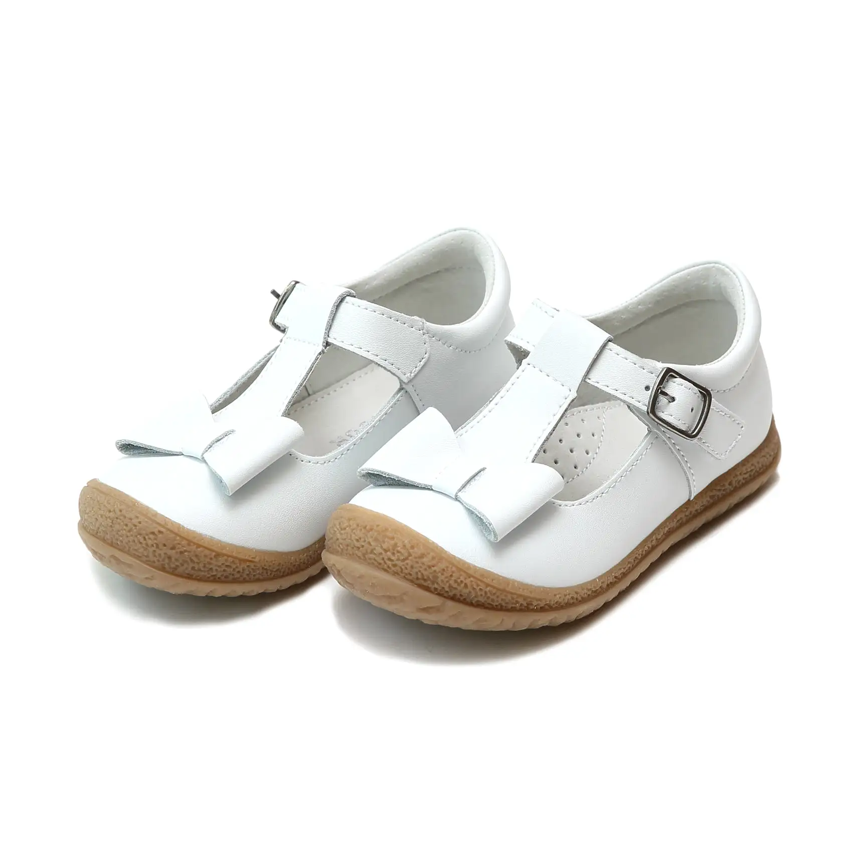 Emma Classic White Bow T-Strap Mary Jane