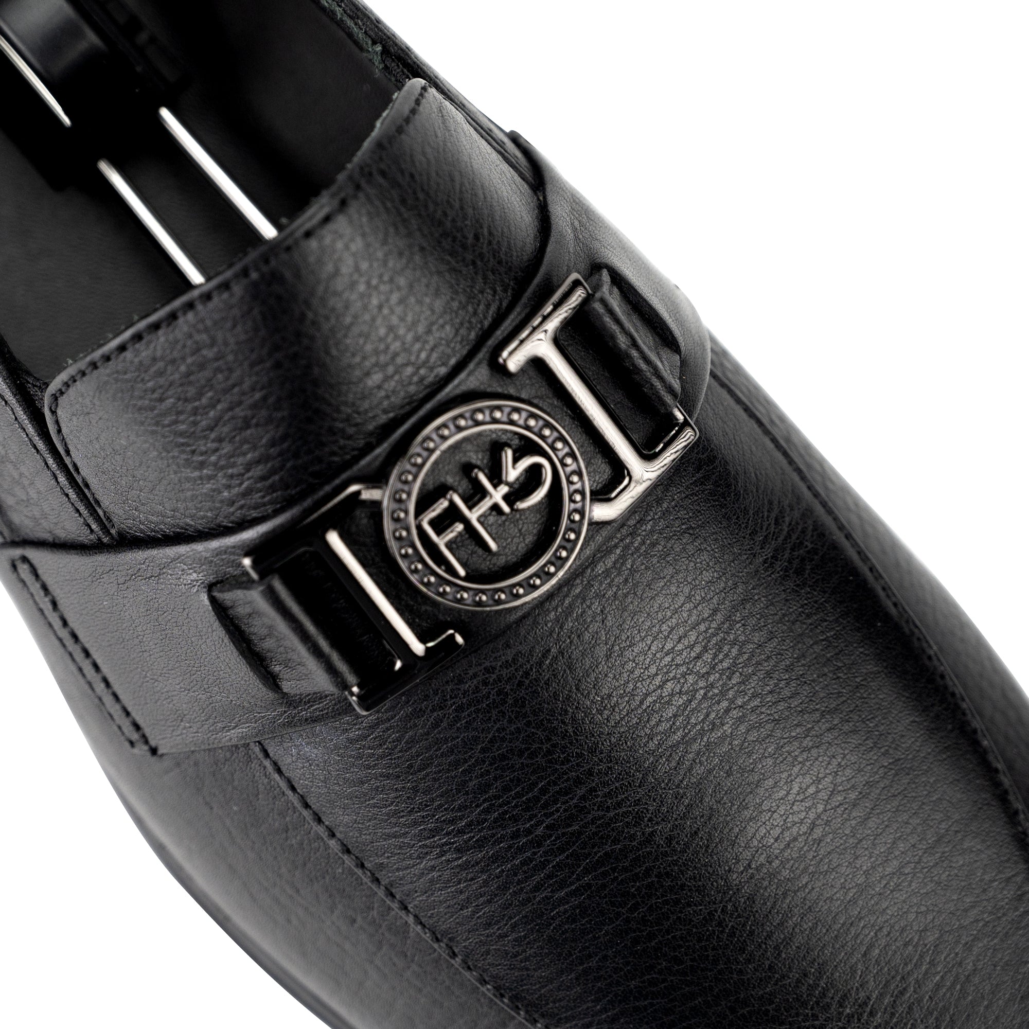 FHS Brass Buckled Loafers-Black