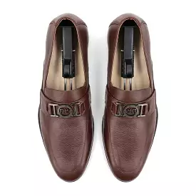 FHS Gun Metal Buckled Loafers - Brown