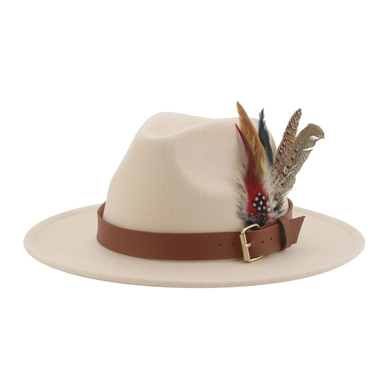 Hat Fedoras Winter Women Hats Men Felt Hat Feather Luxury Fashion hat Popular