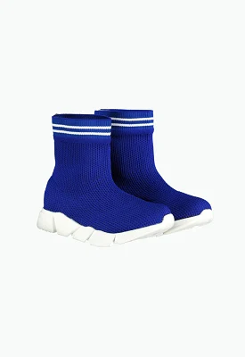 High Cut Knit Fabric Sneakers