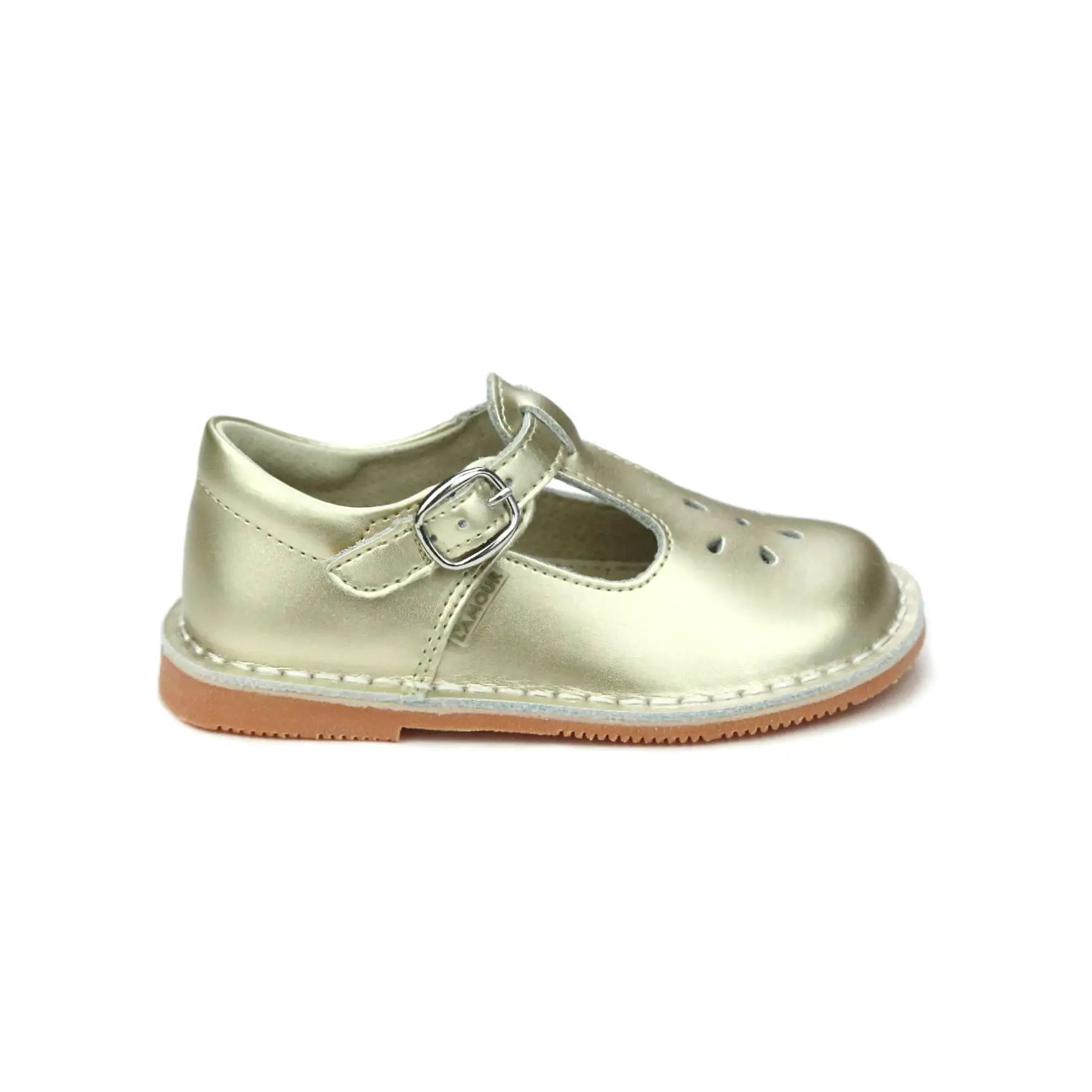 Joy Metallic Leather T-Strap Mary Jane