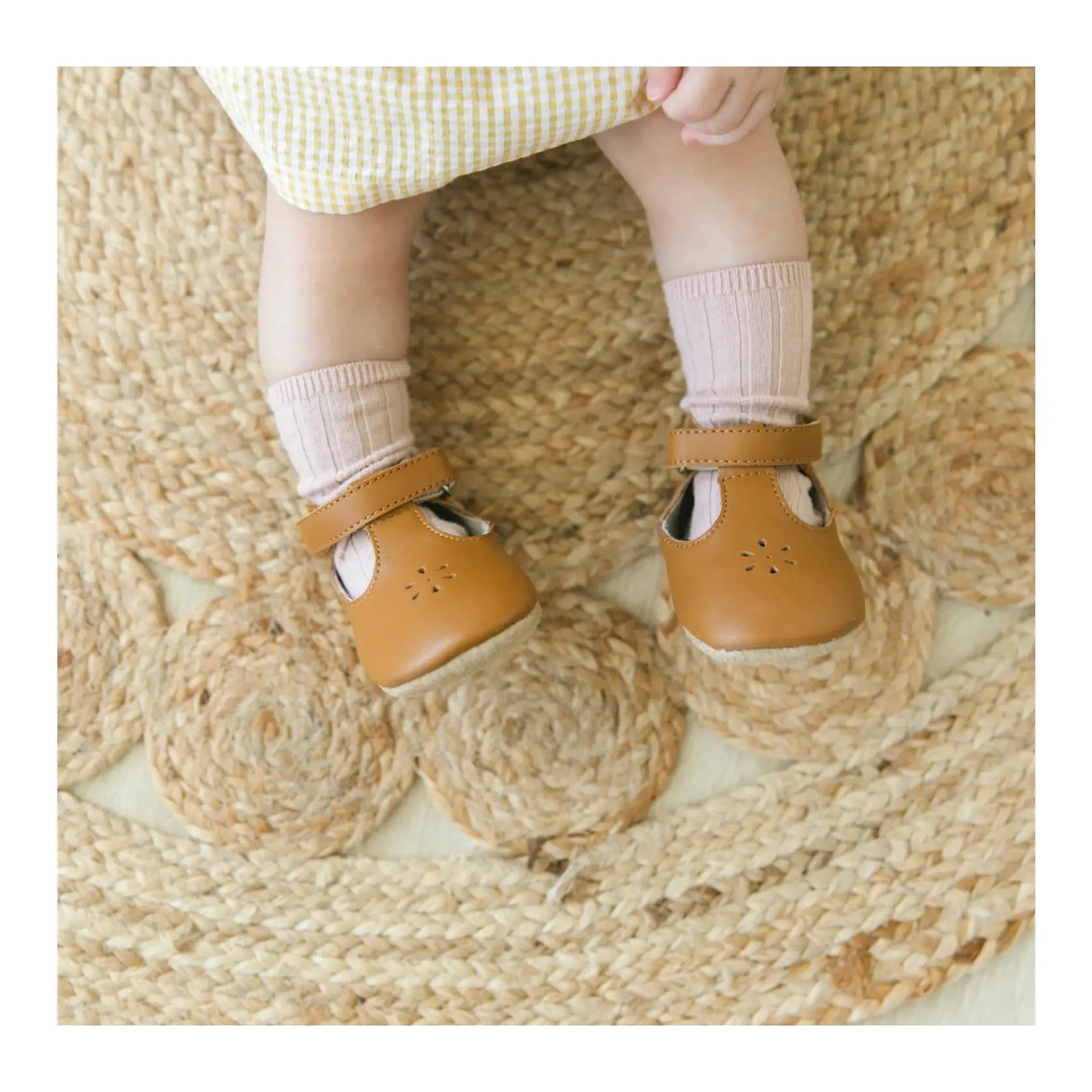 Lisette T-Strap Mary Jane Crib Shoe (Infant)