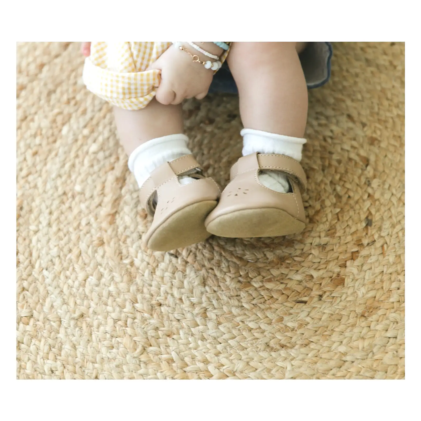 Lisette T-Strap Mary Jane Crib Shoe (Infant)