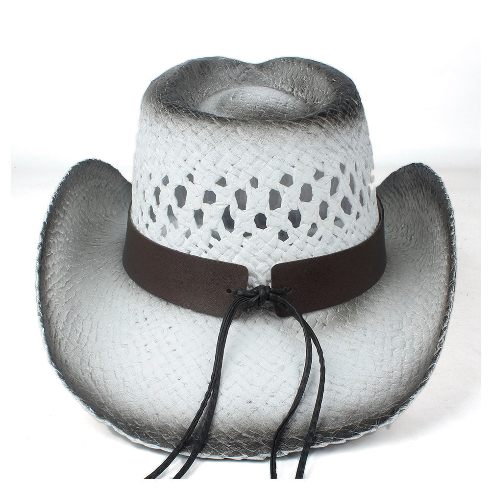 Men Women Straw Western Cowboy Hat Summer Wide Brim Hat Outdoor Sombrero Hombre Cowgirl Hat