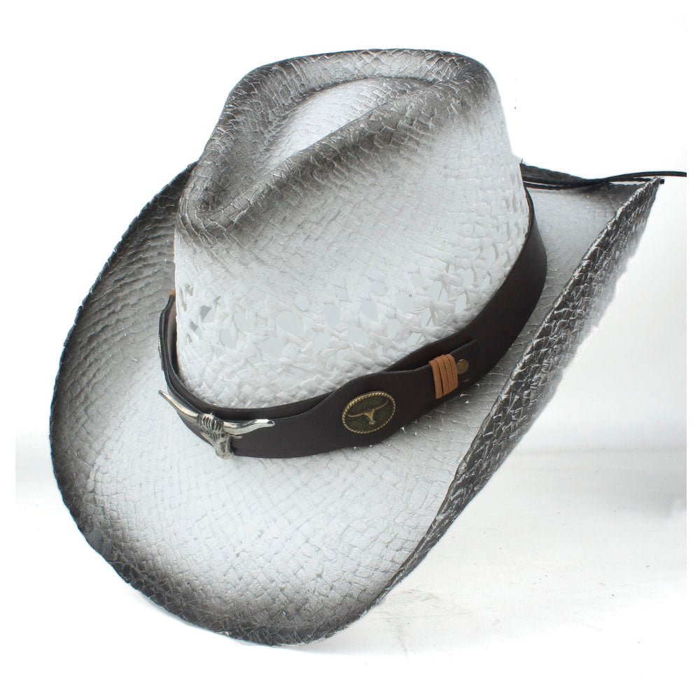 Men Women Straw Western Cowboy Hat Summer Wide Brim Hat Outdoor Sombrero Hombre Cowgirl Hat