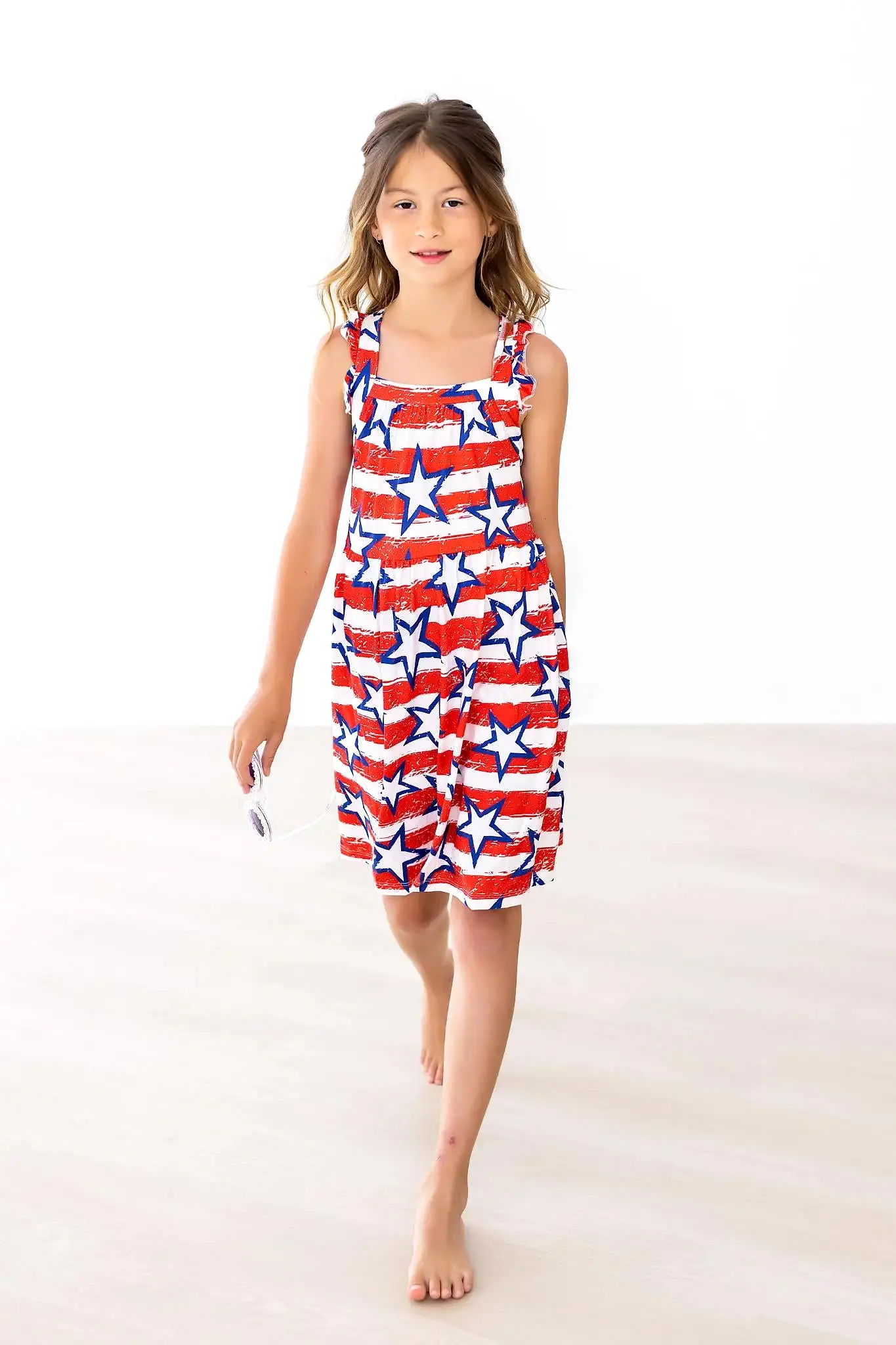 Mila & Rose - Stars & Stripes Ruffle Cross Back Dress