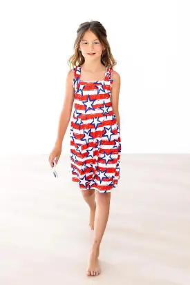 Mila & Rose - Stars & Stripes Ruffle Cross Back Dress