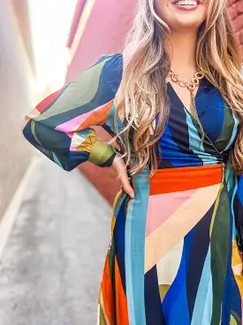 Mosaic Masterpiece Midi/Maxi Wrap Dress