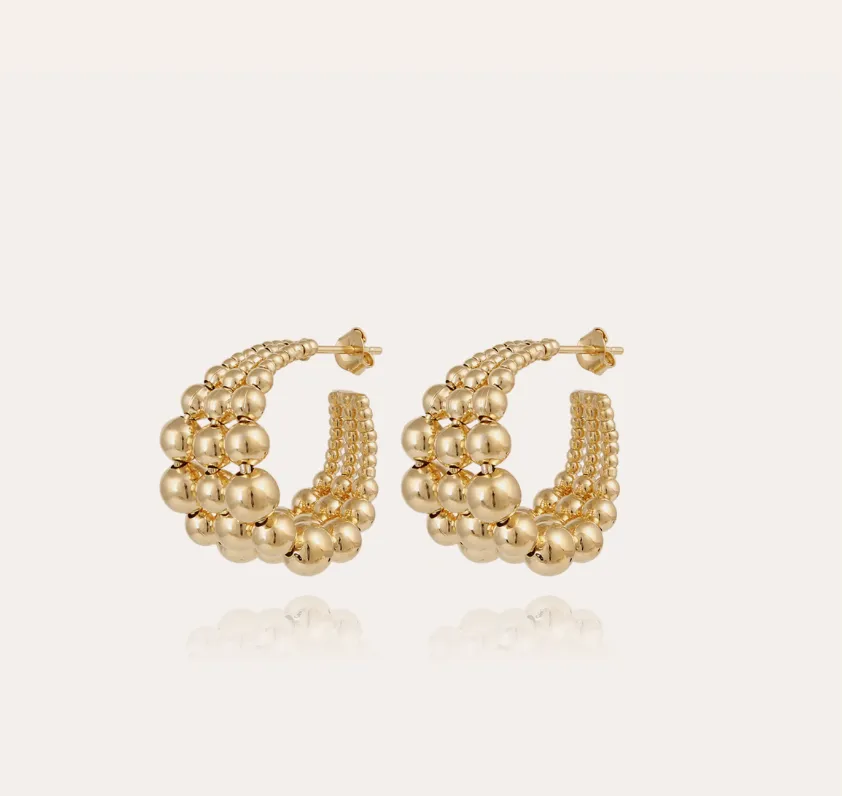 Multiperla hoop earrings mini gold