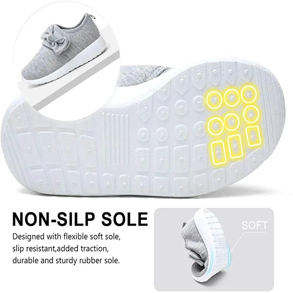 Nerteo Toddler Girl Shoes Lightweight Slip On Sneakers for Kids