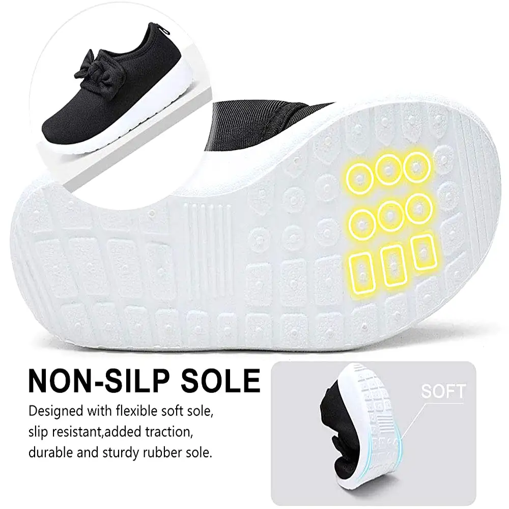 Nerteo Toddler Girl Shoes Lightweight Slip On Sneakers for Kids