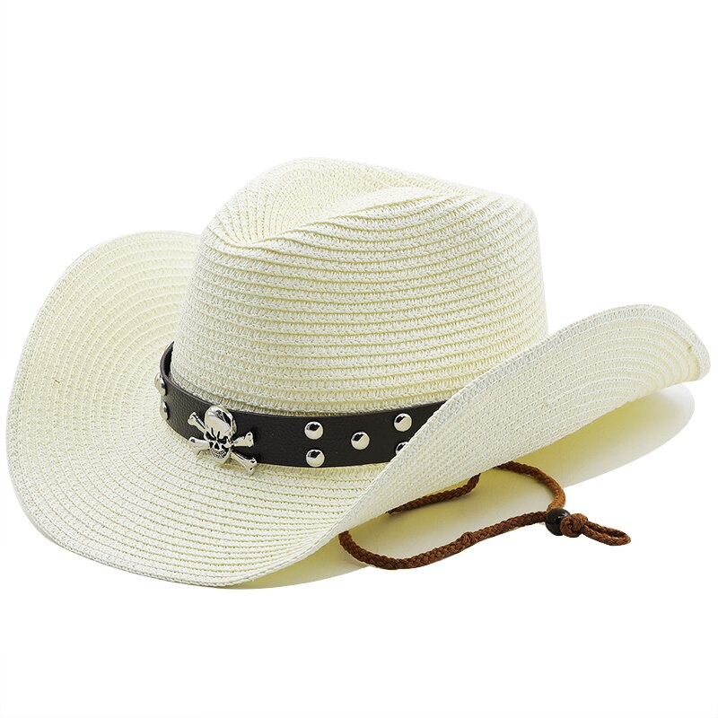 New Straw Western Cowboy Hat Hand Made Beach Felt Sun hats Summer Cap For Man Woman Curling Brim Cap Sun Protection Unisex Hats