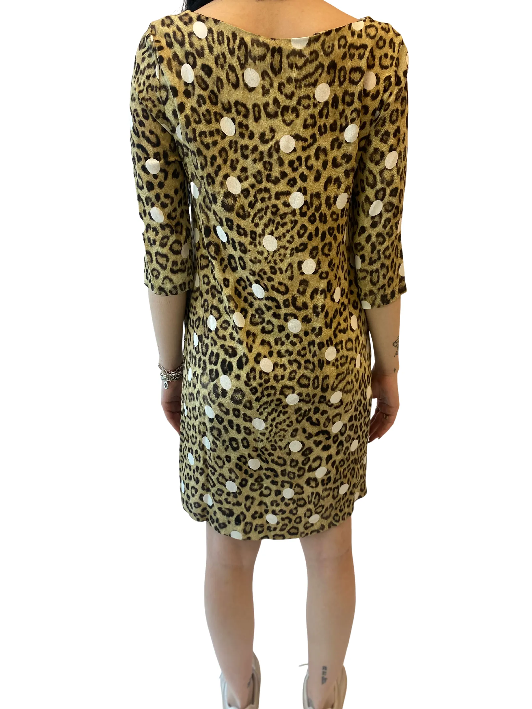 Ottod'Ame Viscose Dress - BIANCO/LEOPARD