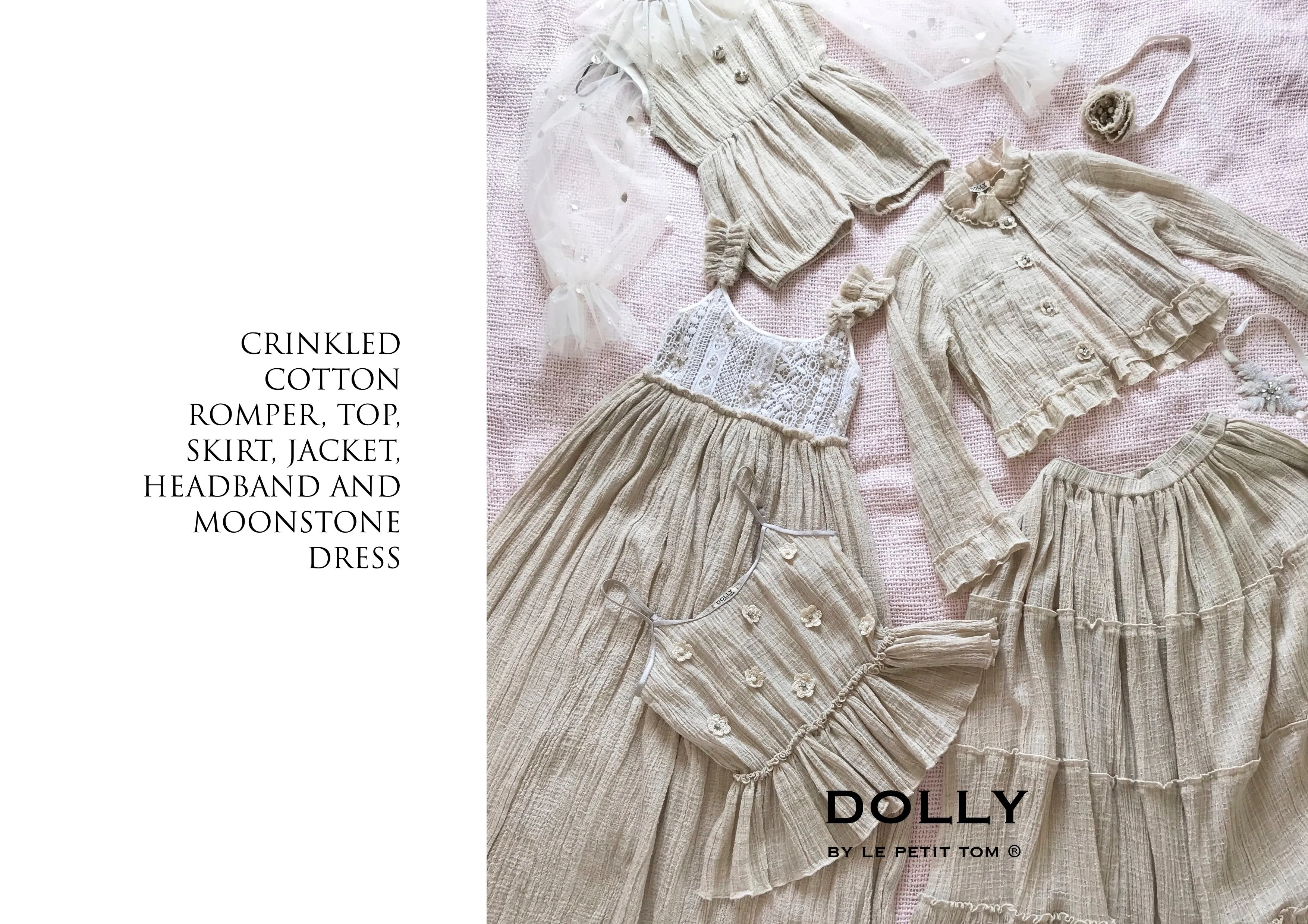 [OUTLET] DOLLY by Le Petit Tom  JEWELER'S CRYSTALS tulle sleeves top