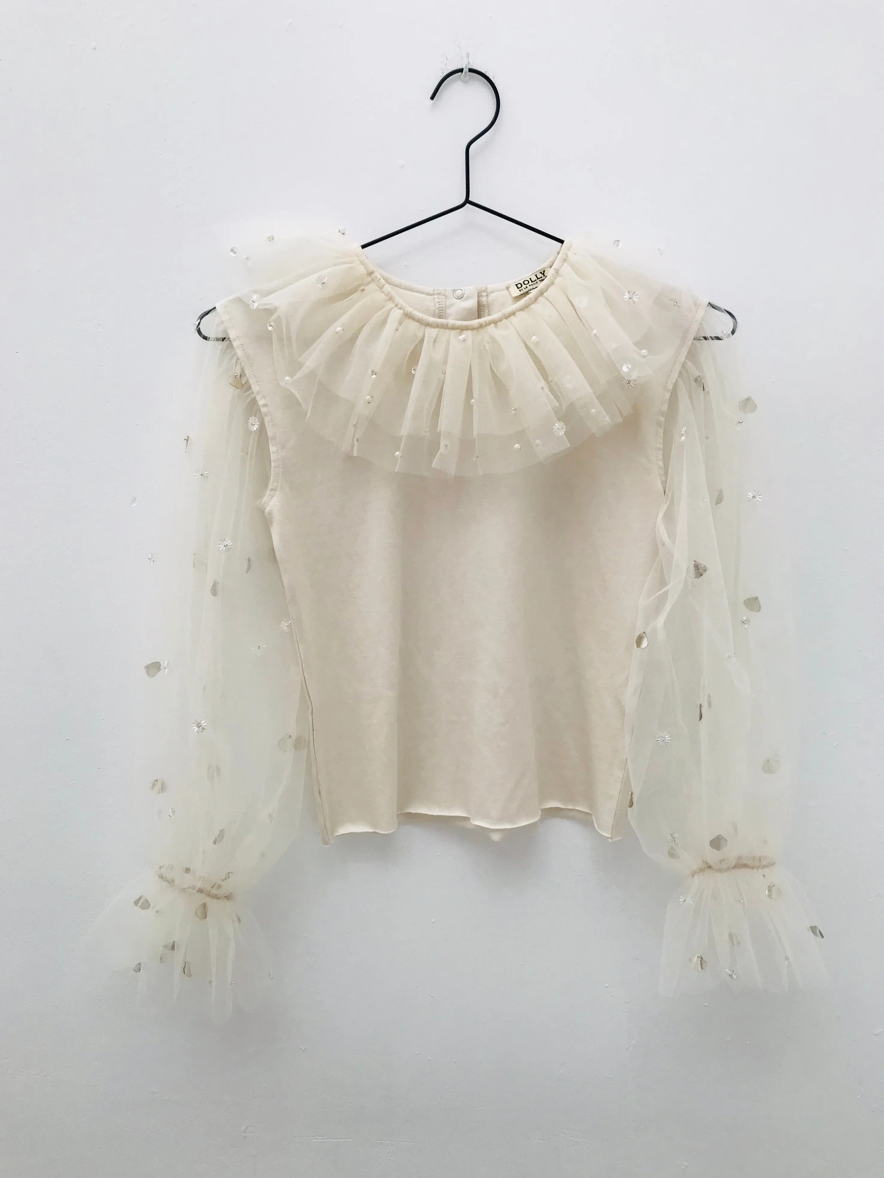 [OUTLET] DOLLY by Le Petit Tom  JEWELER'S CRYSTALS tulle sleeves top