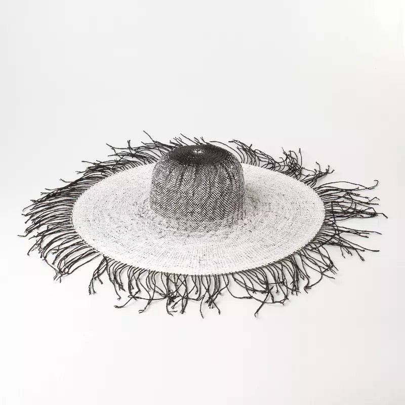 Paper Straw Long Fringe Edged Wide Bream Hat