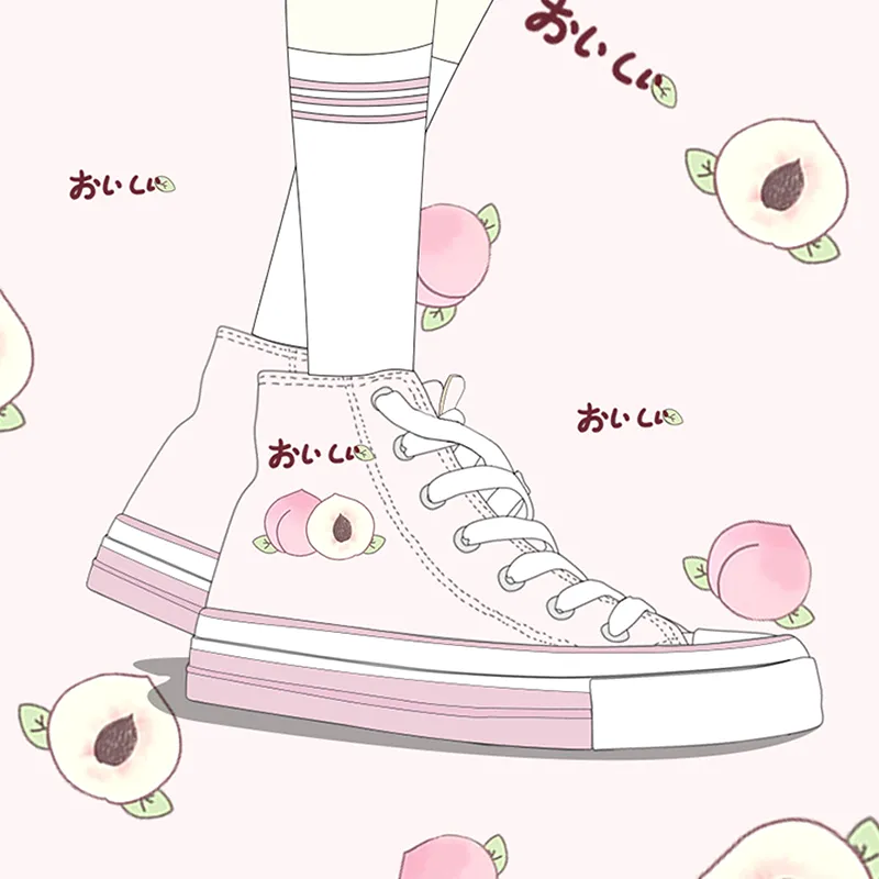 Peach Avocado Milk Canvas Shoes AD11892