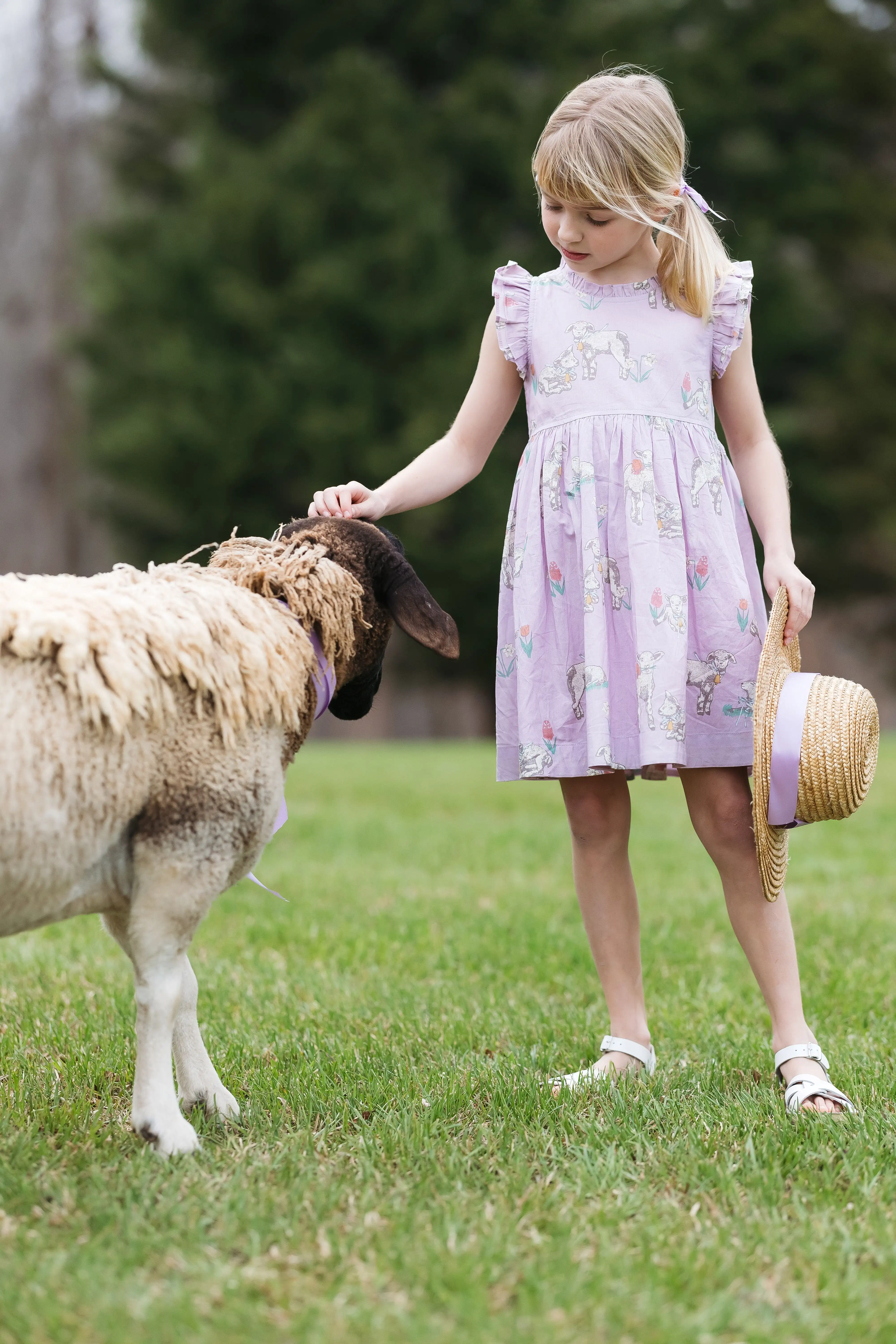 Pink Chicken - Leila Dress - Lavender Lambs